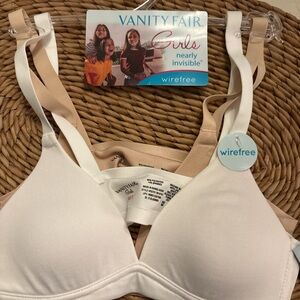 Vanity Fair Girls Wirefree Bra - White and Tan